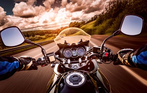 first person view of person riding motorcycle